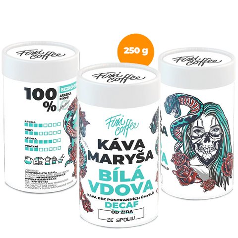 Káva Maryša – Bílá vdova, bezkofeinová káva – dárková káva